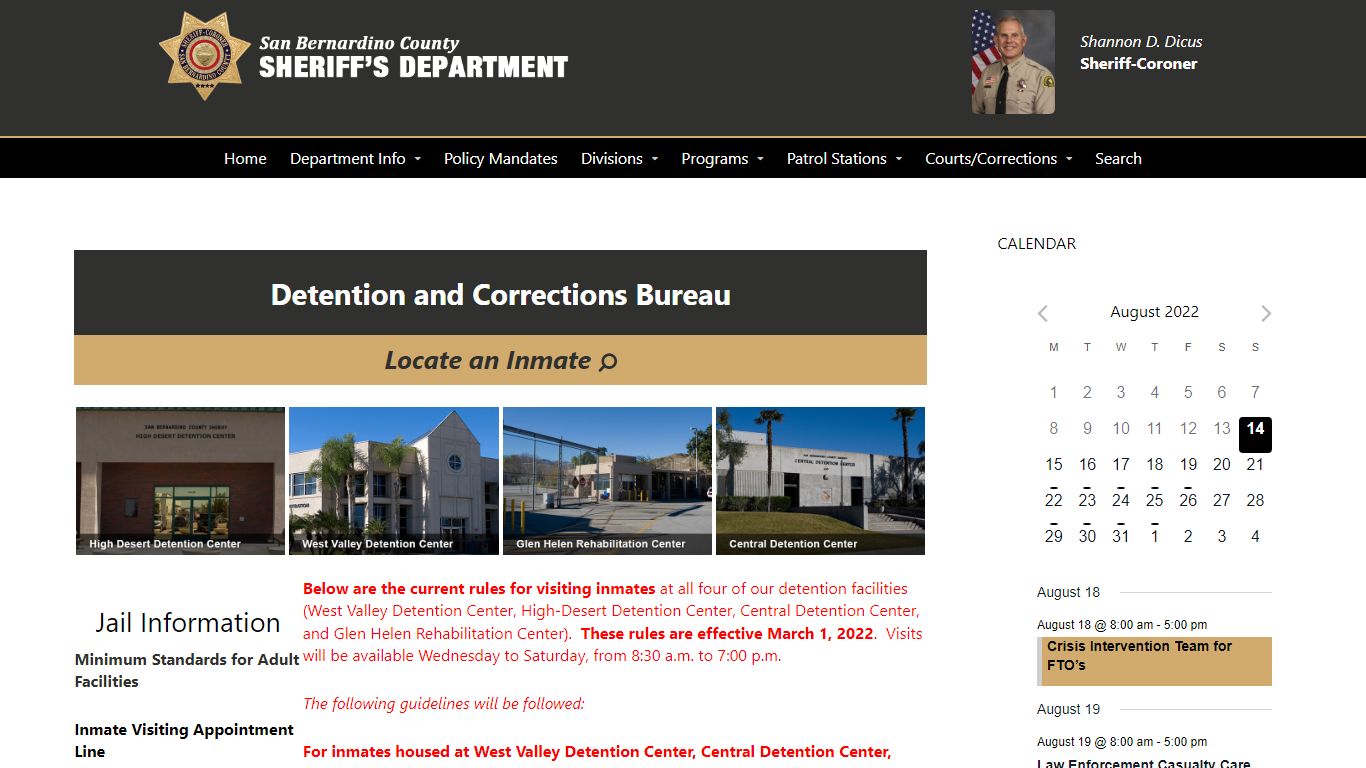 Corrections – San Bernardino County Sheriff's Department